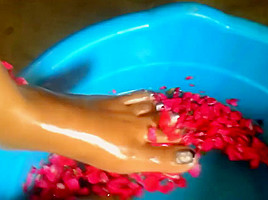 Indian mistress feet washing HD