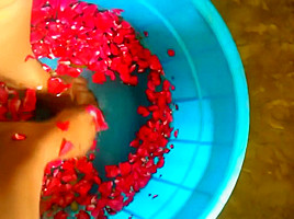 Indian mistress feet washing HD