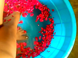 Indian mistress feet washing HD