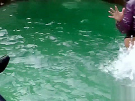 Intense Reverse Gangbang In The Pool
