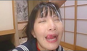 Jap legal age teenager 18+ facefuck & bukkake