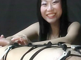 Japanese mistress make best handjob bondage femdom