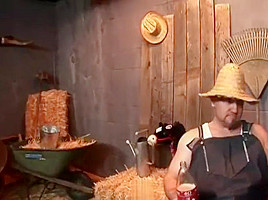 Jayden James and Alexis Texas taking turns on a huge cock   in a barn 