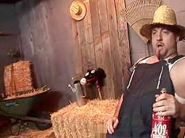 Jayden James and Alexis Texas taking turns on a huge cock   in a barn 