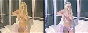 Jenna Jameson Striptease on a Couch (color re-edition example)