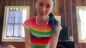 Kawaii Creampie Slut - Rainbow Alt Girl - Rides Cock