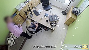 LOAN4K  Nice young lady gives a head and spreads legs in loan office