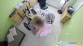 LOAN4K  Nice young lady gives a head and spreads legs in loan office