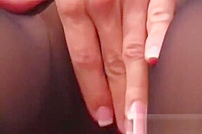 Lady Curves In Transparent Pantyhose Exposing Snatch