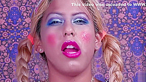 Latina slave gags on cock, feet, and ass - rough facefucking