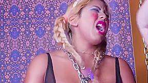 Latina slave gags on cock, feet, and ass - rough facefucking