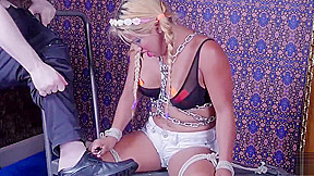 Latina slave gags on cock, feet, and ass - rough facefucking