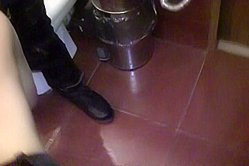 Leah in public toilet fuck scene with a slutty lassie