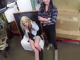 Lesbian Amateurs Strip For Pawn Cash On