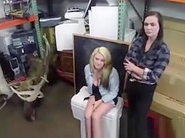 Lesbian Amateurs Strip For Pawn Cash On