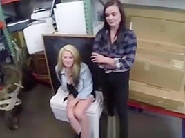 Lesbian Amateurs Strip For Pawn Cash On