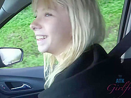 Lovely blonde with a pretty smile is having sex on the beach, with a handsome stranger