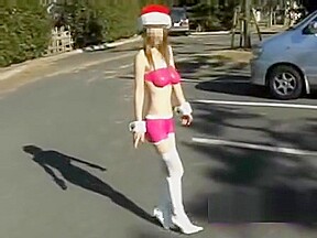 Low quality video of girl walking around nude with body paint
