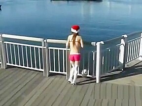Low quality video of girl walking around nude with body paint