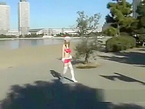 Low quality video of girl walking around nude with body paint