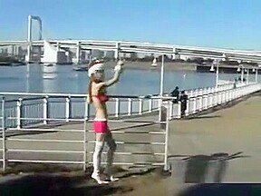 Low quality video of girl walking around nude with body paint