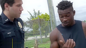 Lucky black stud getting involved in hot and hardcore threesome with female cops