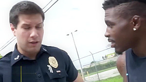 Lucky black stud getting involved in hot and hardcore threesome with female cops