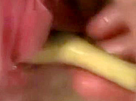 Luscious brunette sweet tight pussy stuffing with weird kitchen tools3
