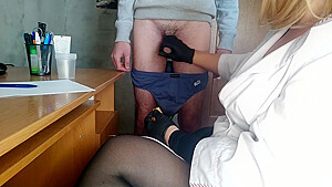 Medical Examination By A Female Doctor And Sperm Analysis
