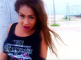 Mexican Tranny flashing in Cancun