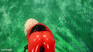 Milf In Latex Nippleclumps Anal Plug