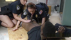 Milf cops make suspect eat their coochies before drilling them hard and deep