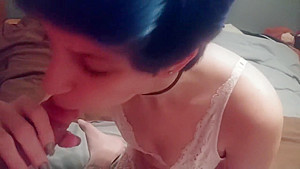 Milf eagerly sucks big cock