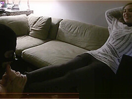 Mistress T playing with slave