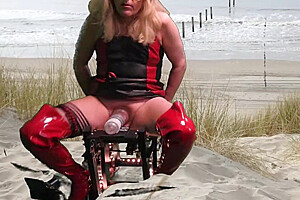 Mrs Samantha Riding Three Dildos On Her Monkey Rocker Fuck Chair
