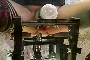 Mrs Samantha Riding Three Dildos On Her Monkey Rocker Fuck Chair