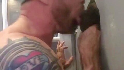 Muscle Stud Sucks 2 Loads Out of BBC at Philly Gloryhole