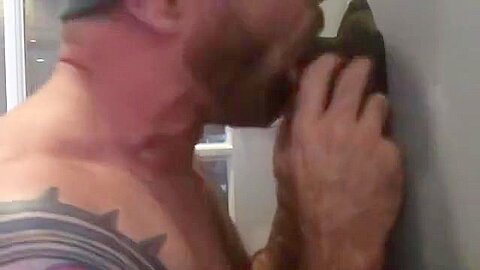 Muscle Stud Sucks 2 Loads Out of BBC at Philly Gloryhole