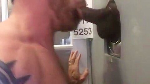 Muscle Stud Sucks 2 Loads Out of BBC at Philly Gloryhole