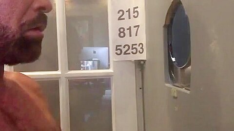Muscle Stud Sucks 2 Loads Out of BBC at Philly Gloryhole
