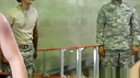 Muscled army studs fuck and suck