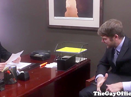 Muscular office hunk seduced by his boss