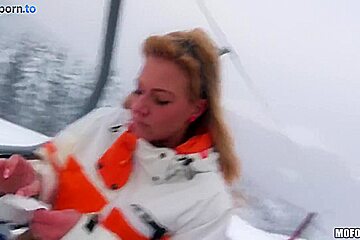 Nathaly Cherie - Flashing Double-ds While She Skis