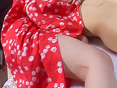 Naughty Japanese AV model shows her skills with a younger guy