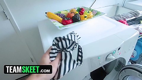 Naughty Stepmom Sofie Marie Gets On Her Knees And Sucks Stepsons Prick In The Bathroom