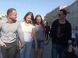 Nensi B Medina And Vincent Vega - Cheerful Russian Chicks Agreed To Have A Group Sex With New Friends