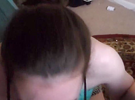 Nerdy GF Glasses Blowjob Swallow