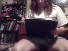 Nerdy college girl takes study break to fuck herself