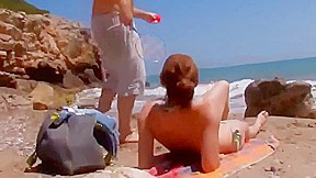 Nude Beach - Mature French Redhead DP Threesome CIM Facial