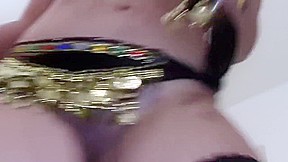Nude Belly Dance All Natural and Erotic with Heavy Hanging Tits